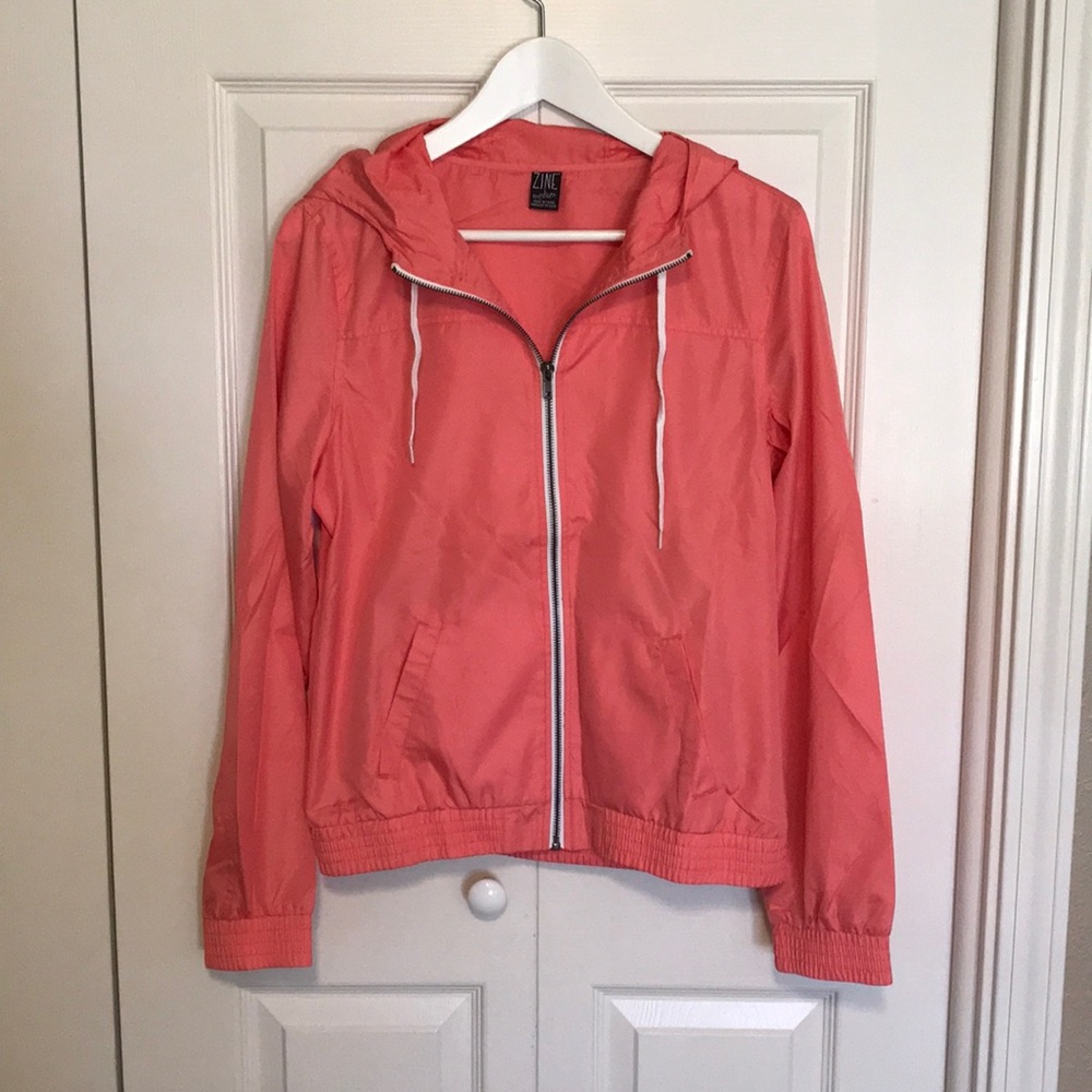 Salmon colored Zine Windbreaker Jacket